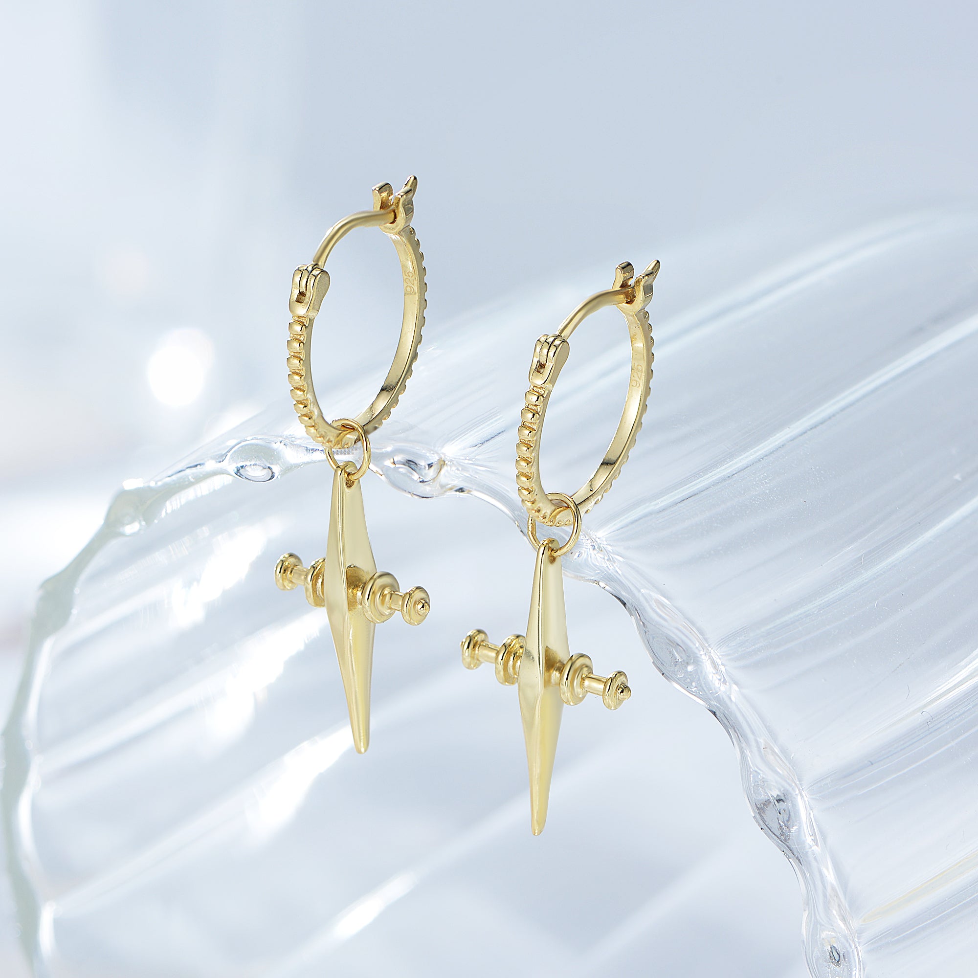 Latest Fashion Cross Hoop Drop Earrings