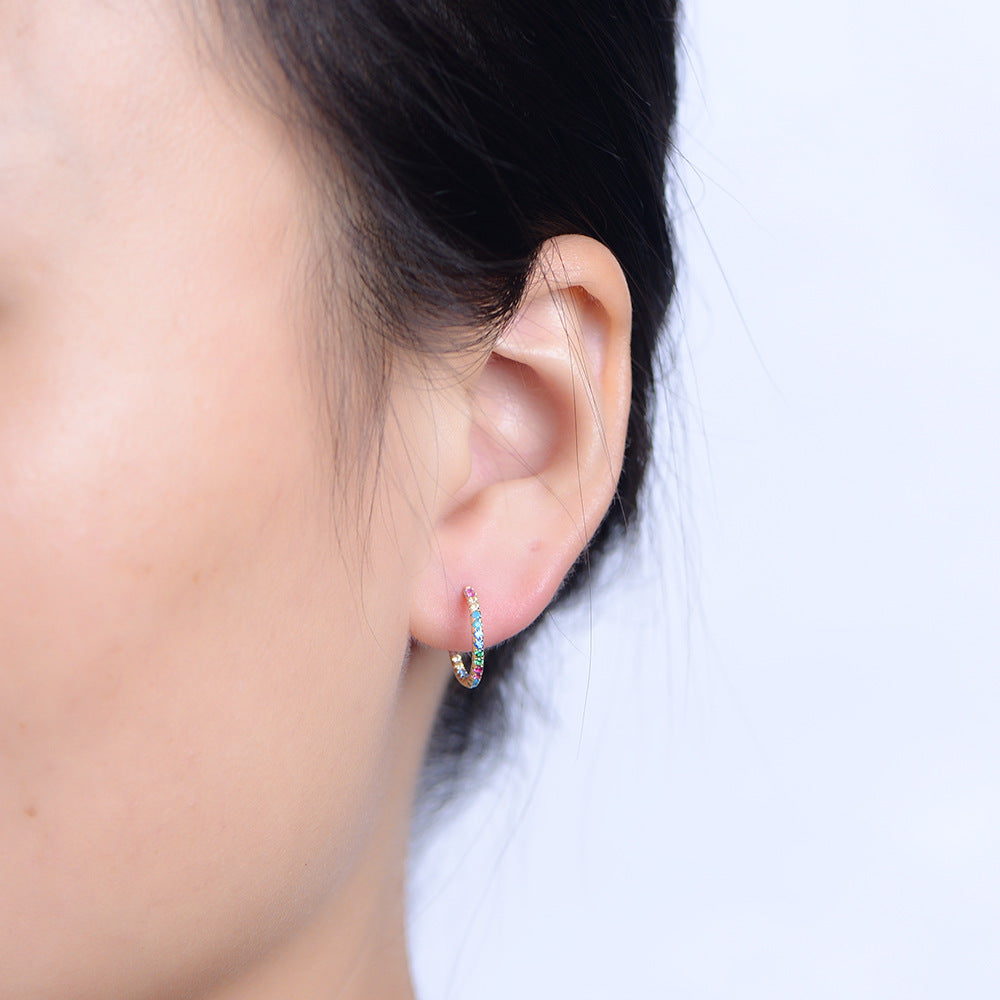 Fashion Colorful Zircon  Rainbow Earrings