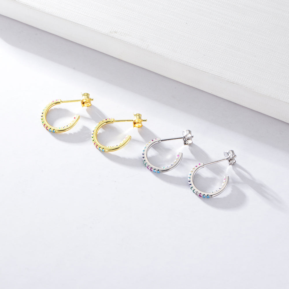 Fashion Colorful Zircon  Rainbow Earrings