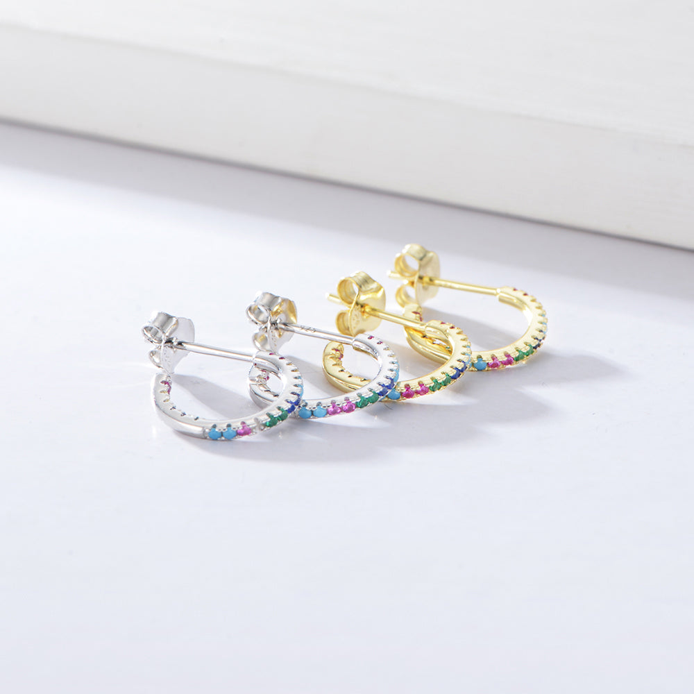 Fashion Colorful Zircon  Rainbow Earrings