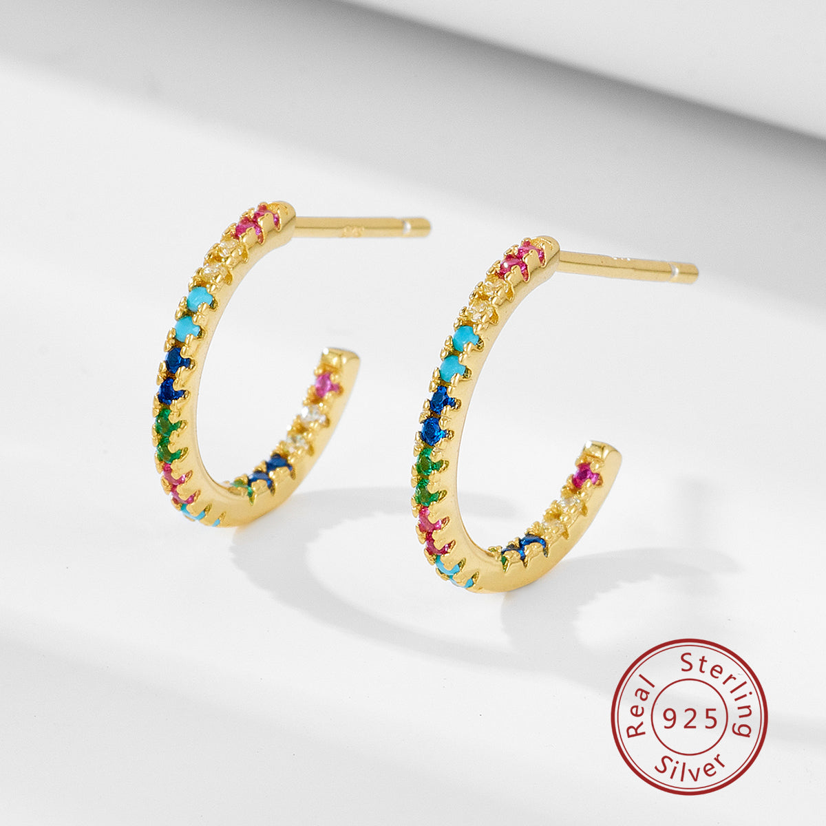 Fashion Colorful Zircon  Rainbow Earrings