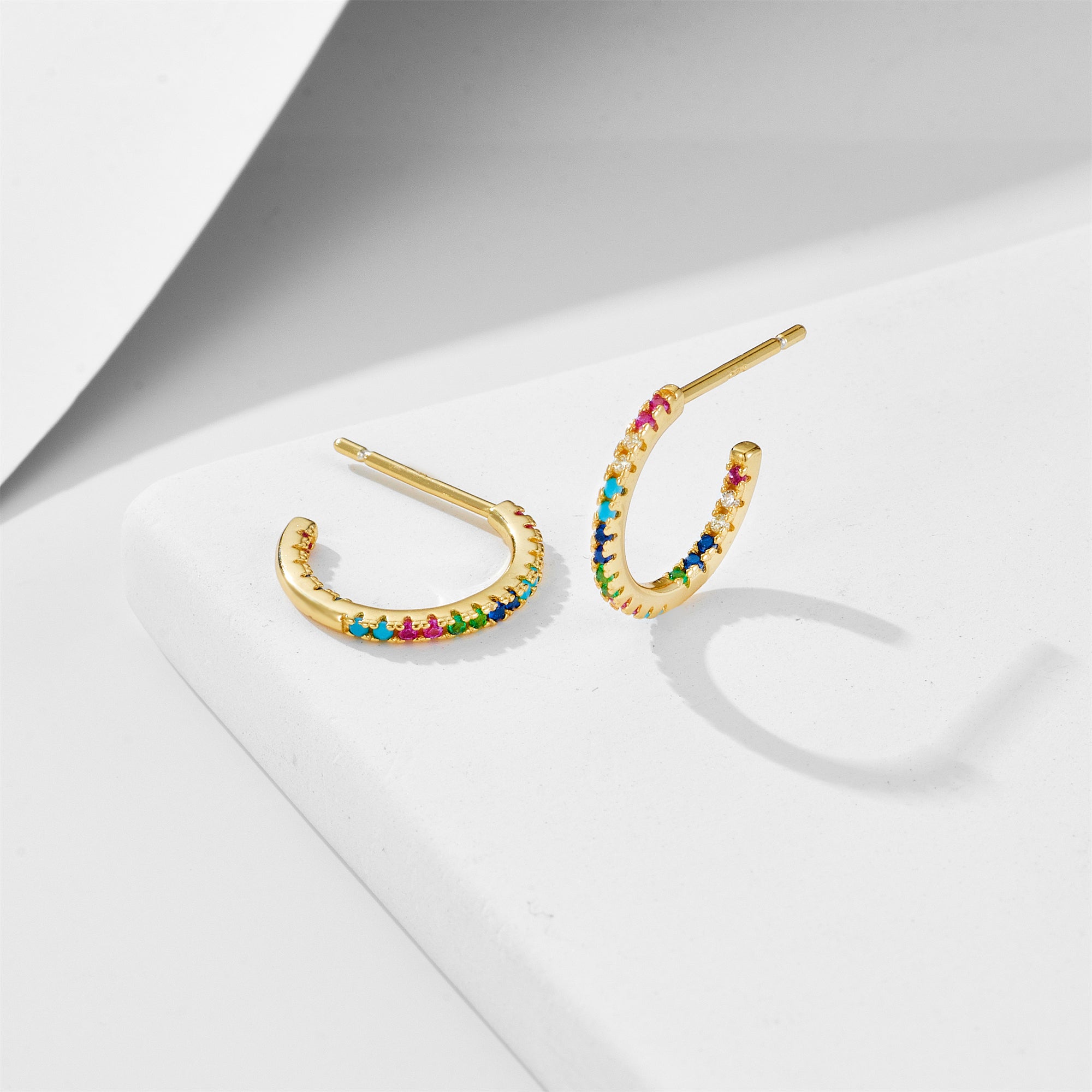 Fashion Colorful Zircon  Rainbow Earrings