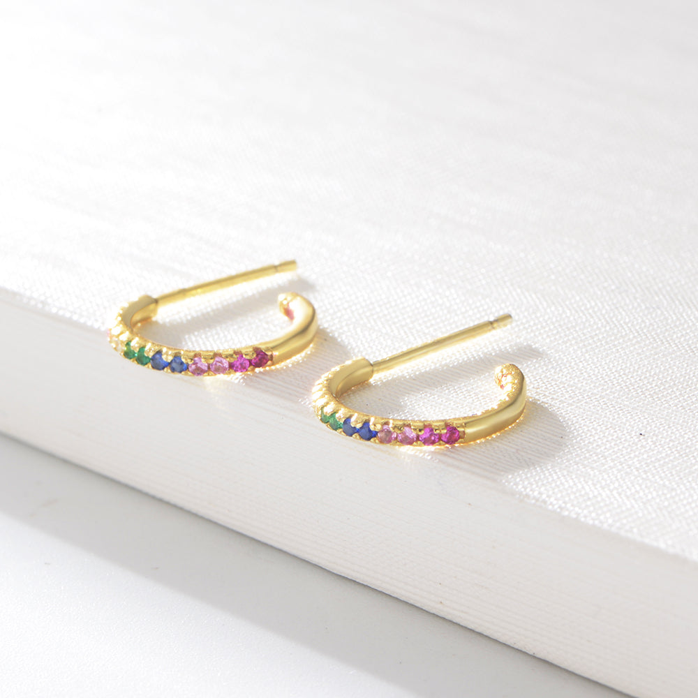 Fashion Colorful Zircon  Rainbow Earrings
