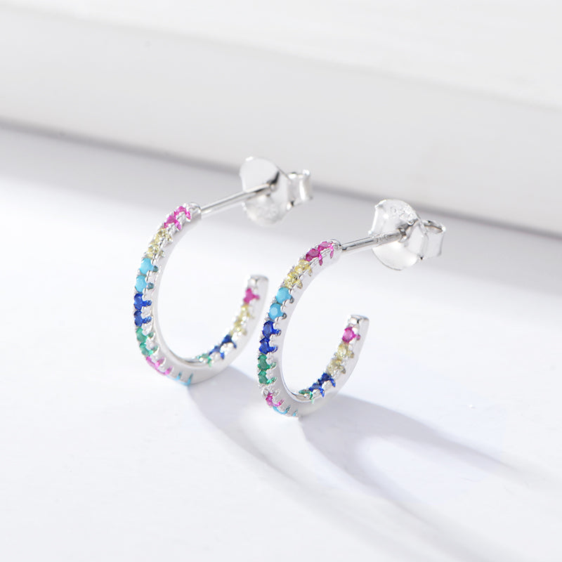 Fashion Colorful Zircon  Rainbow Earrings