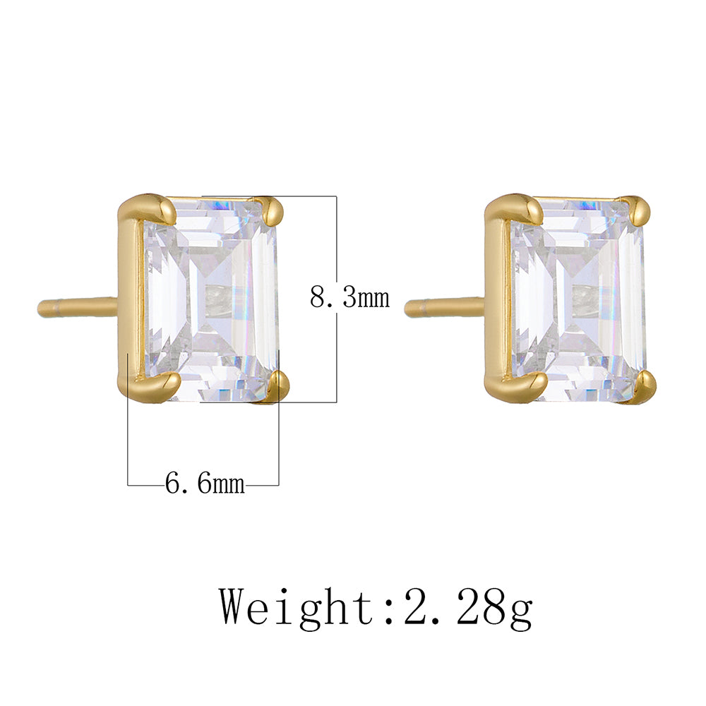 Luxury Geometric Square Zircon Stud earrings