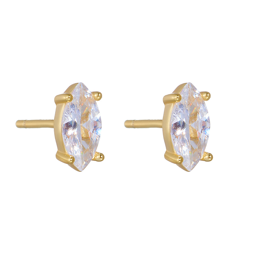 Sparkling CZ Stones Huggie Stud Earrings
