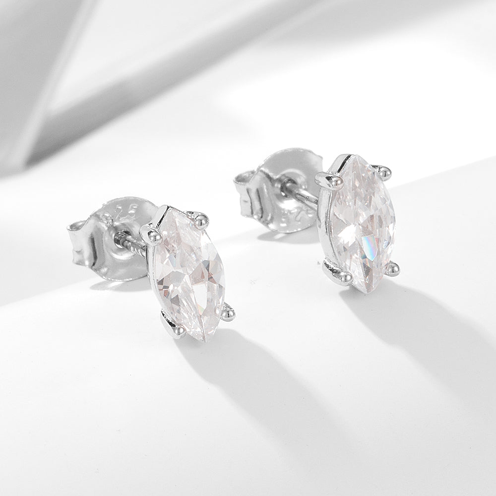 Sparkling CZ Stones Huggie Stud Earrings