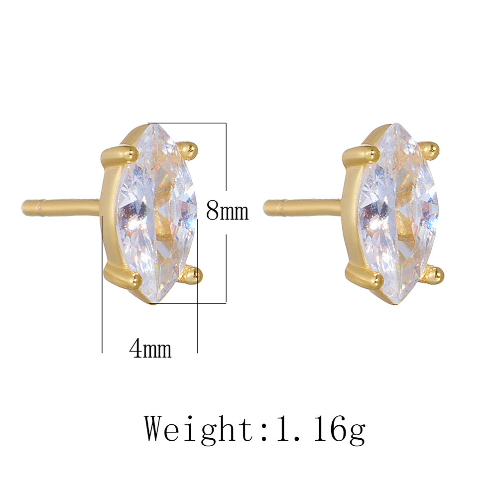 Sparkling CZ Stones Huggie Stud Earrings