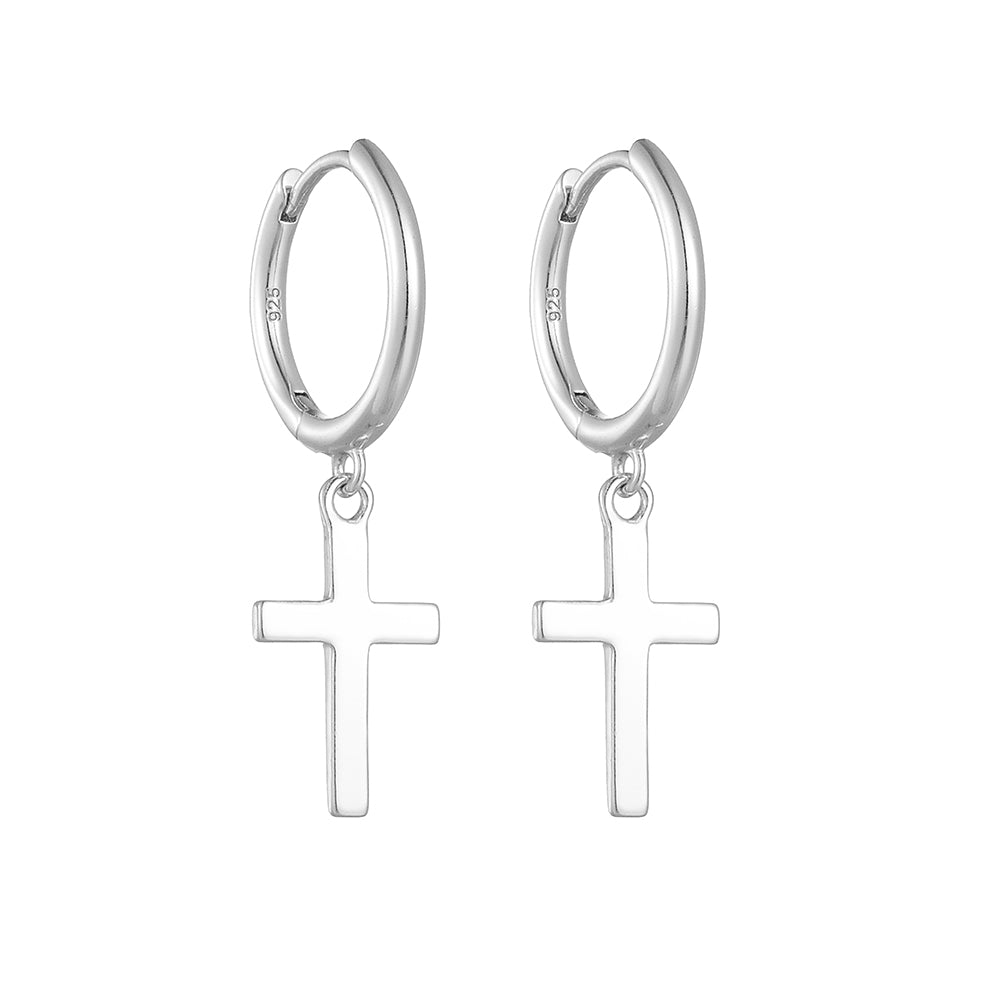 Cross Shaped  Huggie Hoop Earrings