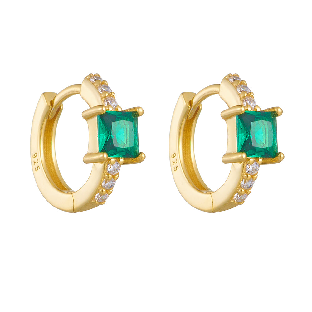 simple Geometric Square Huggie Hoop Earrings