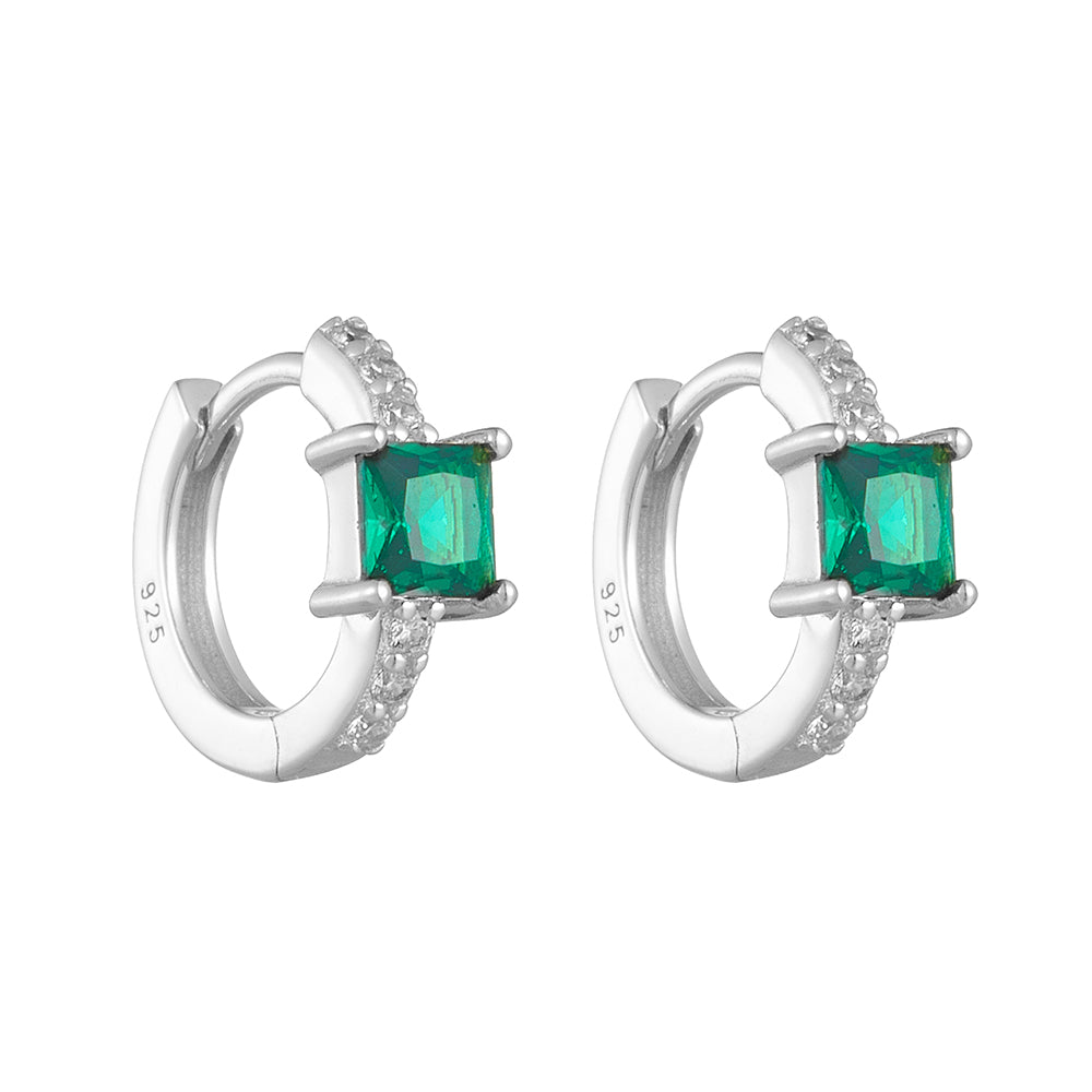 simple Geometric Square Huggie Hoop Earrings