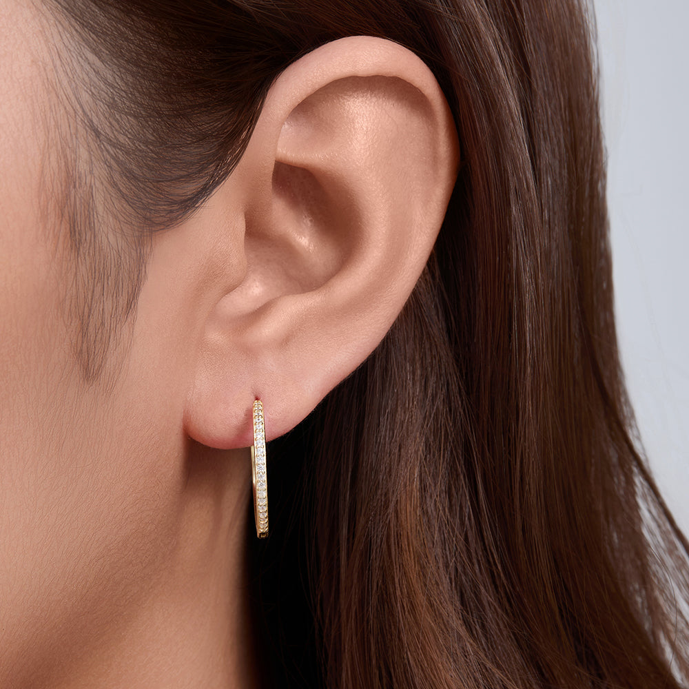 Simple Geometric Big Zircon Earrings