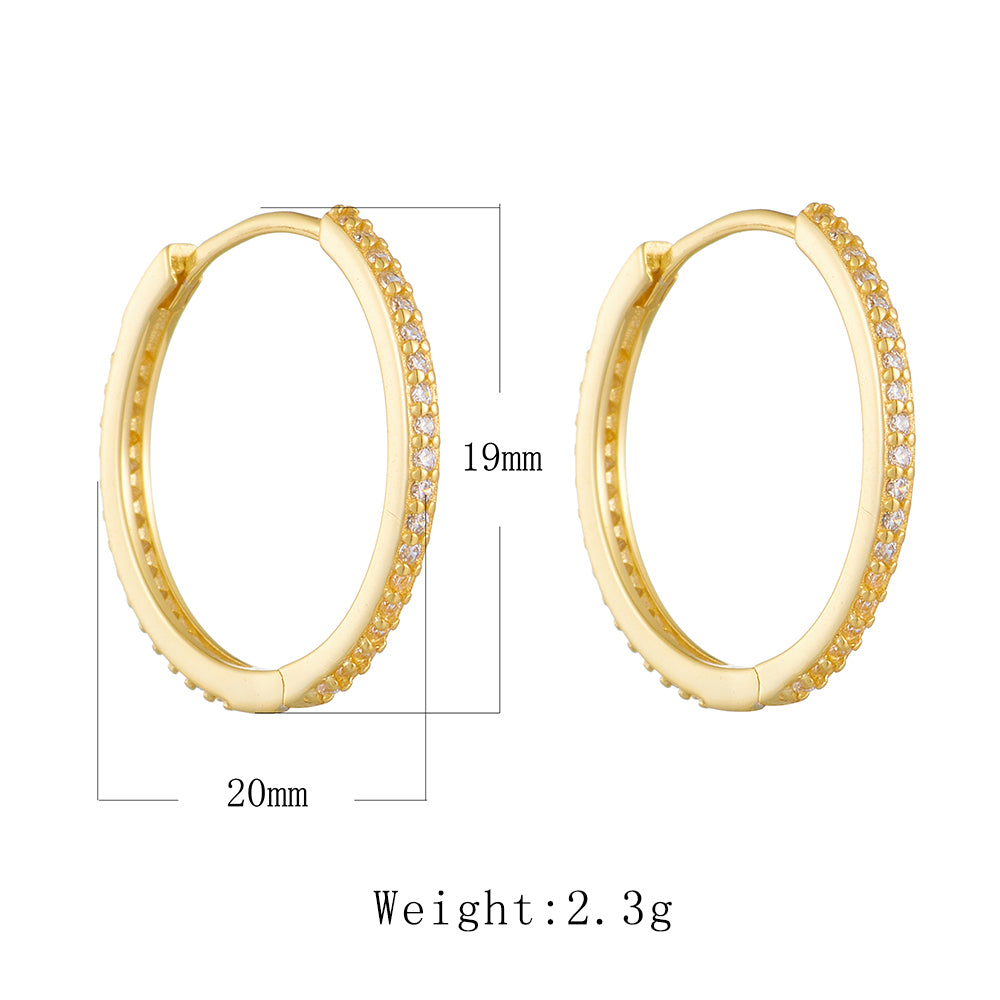 Simple Geometric Big Zircon Earrings