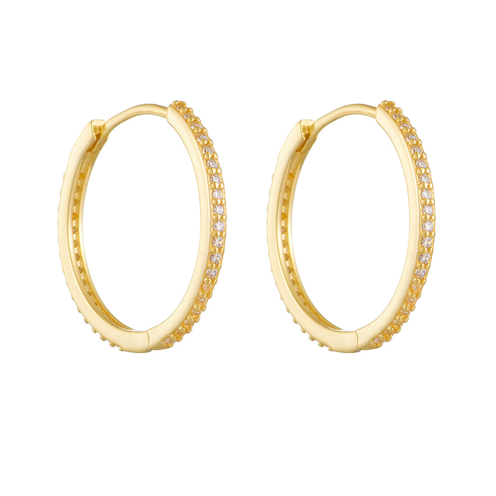 Simple Geometric Big Zircon Earrings