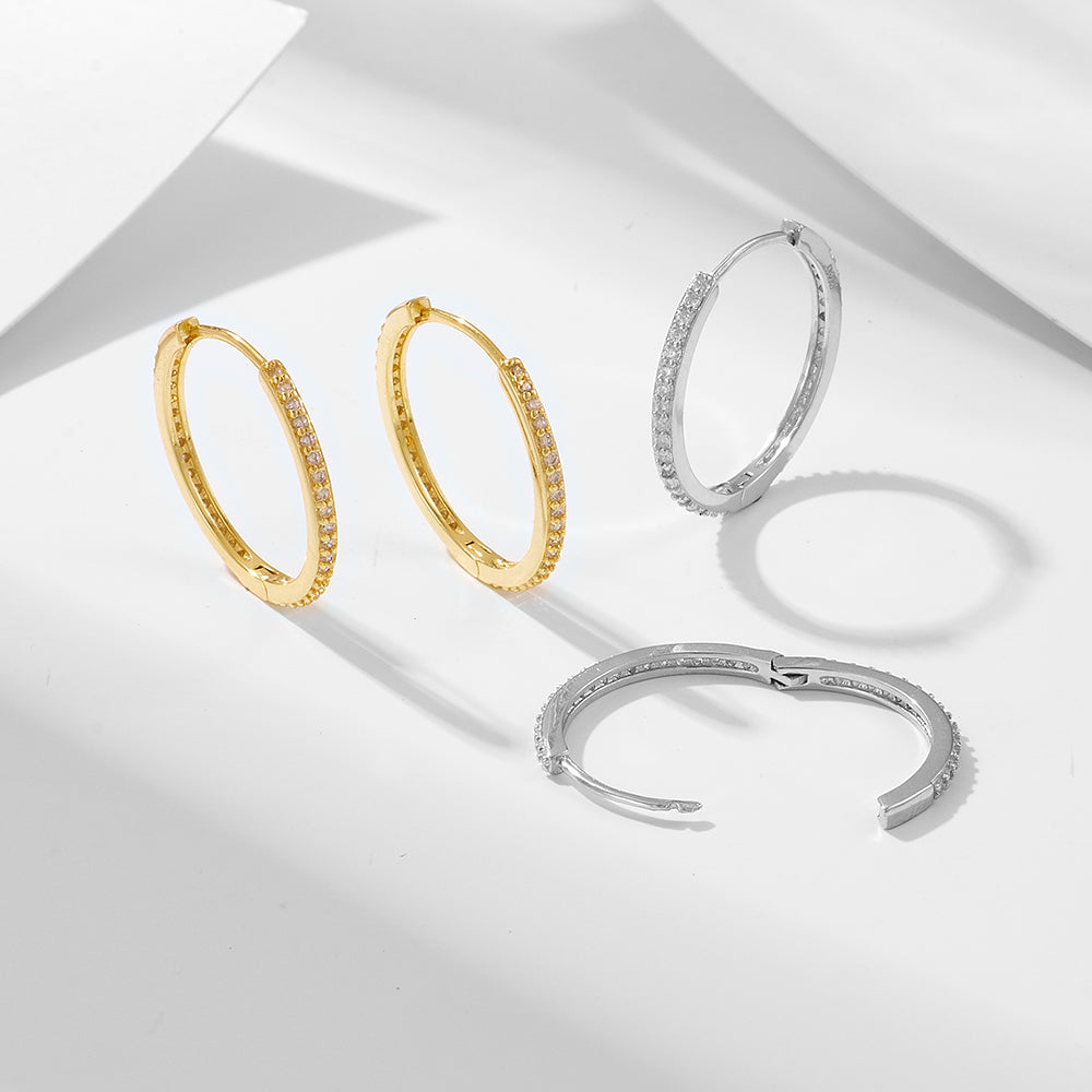 Simple Geometric Big Zircon Earrings