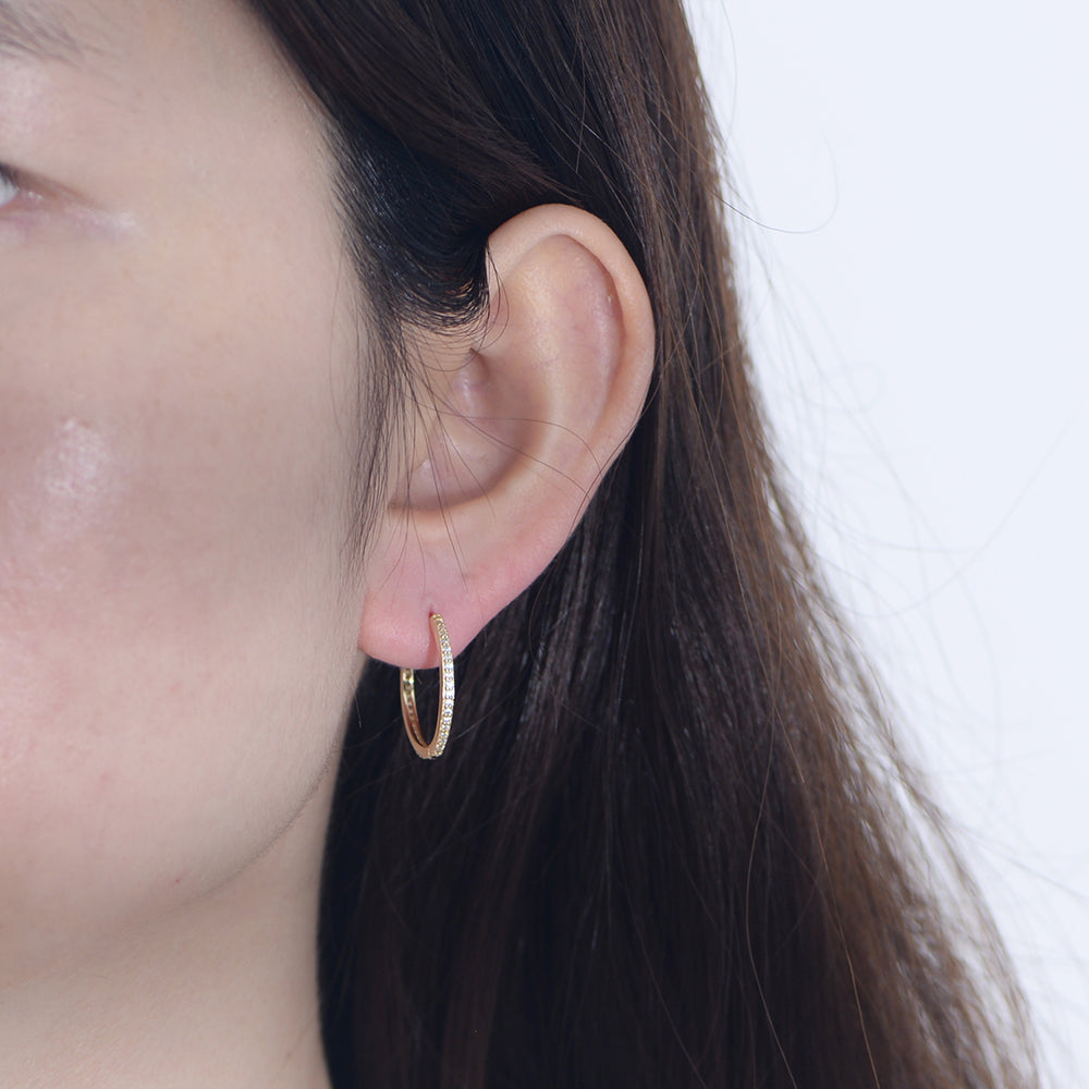 Simple Geometric Big Zircon Earrings
