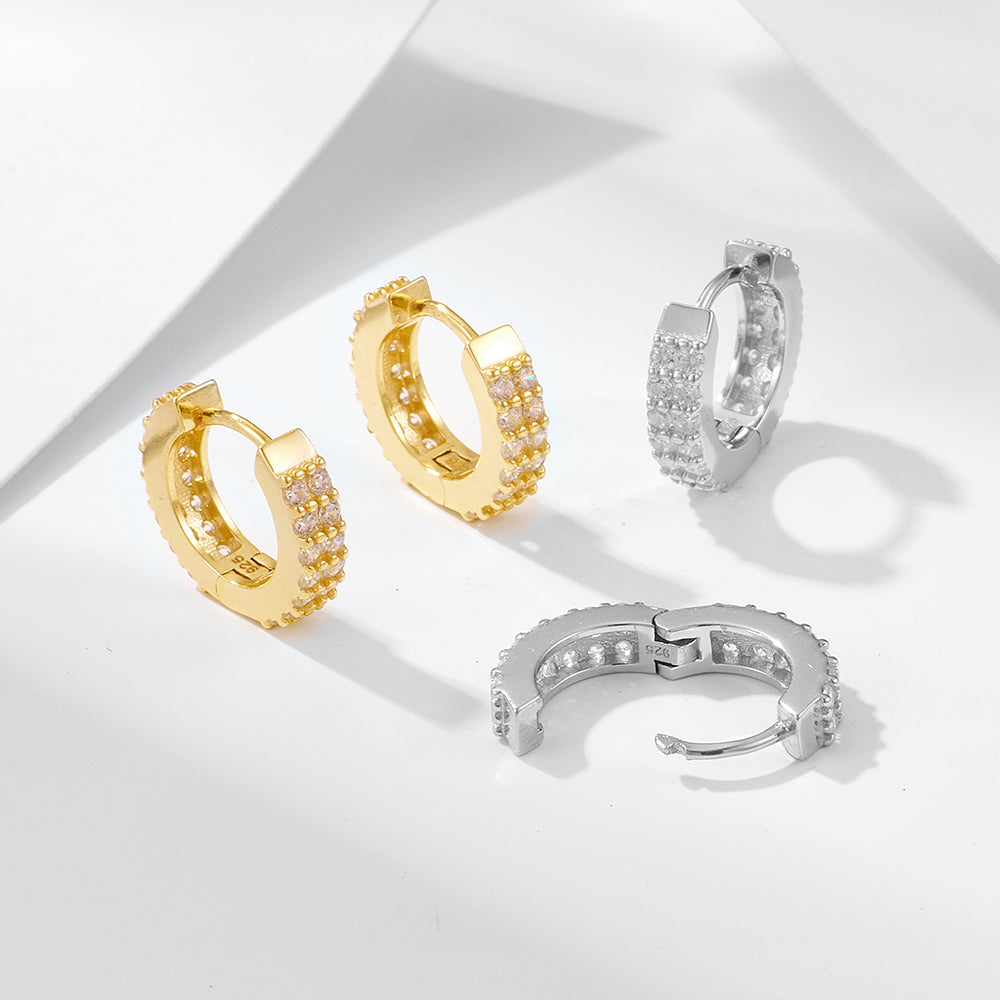 Simple Zircon Huggie Hoop Earrings