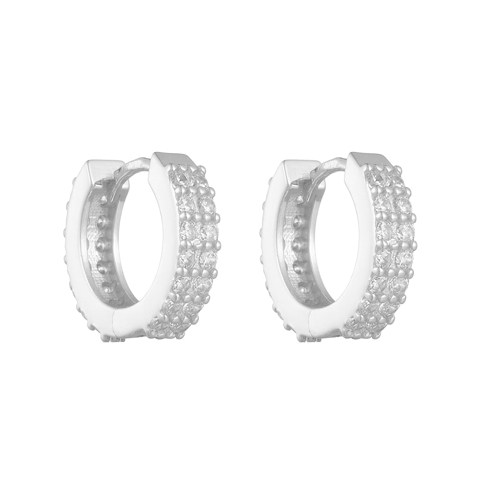 Simple Zircon Huggie Hoop Earrings