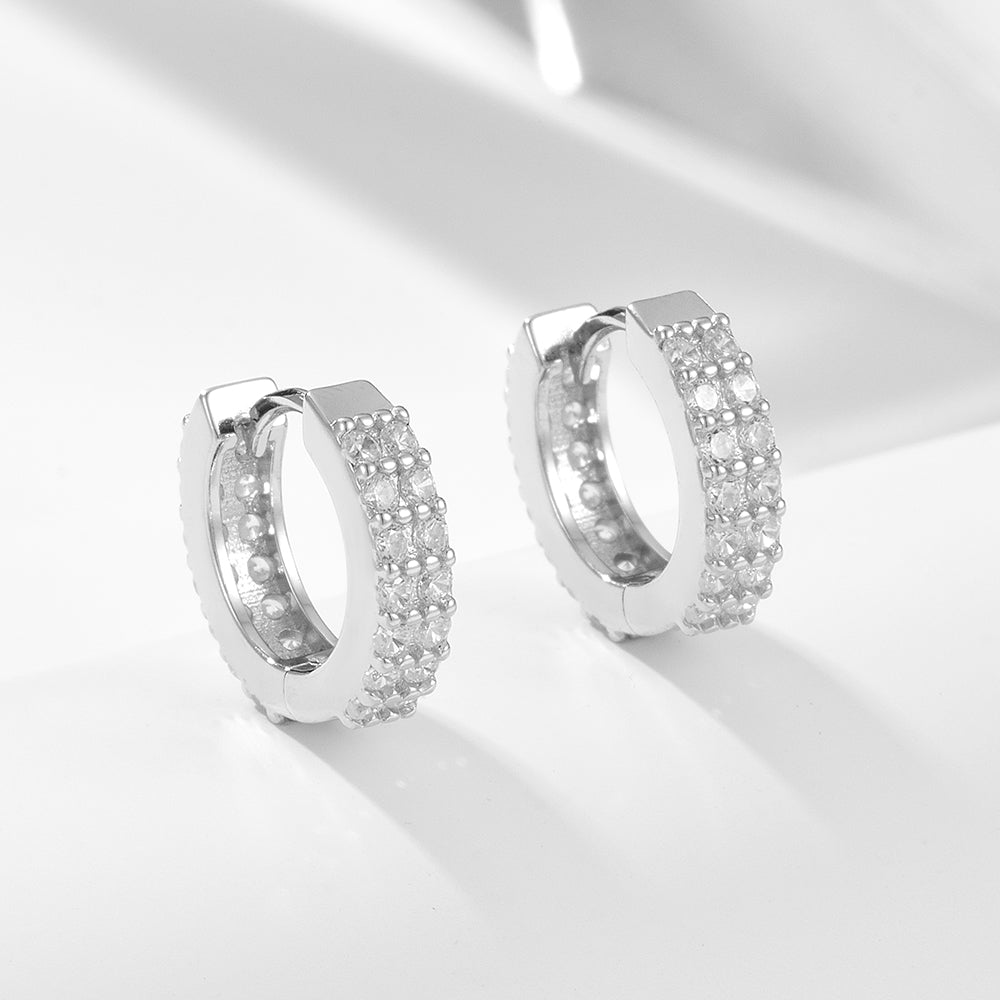Simple Zircon Huggie Hoop Earrings