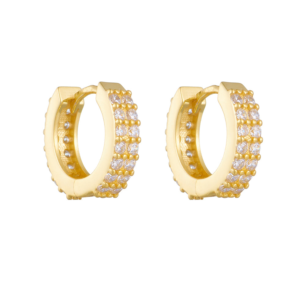 Simple Zircon Huggie Hoop Earrings
