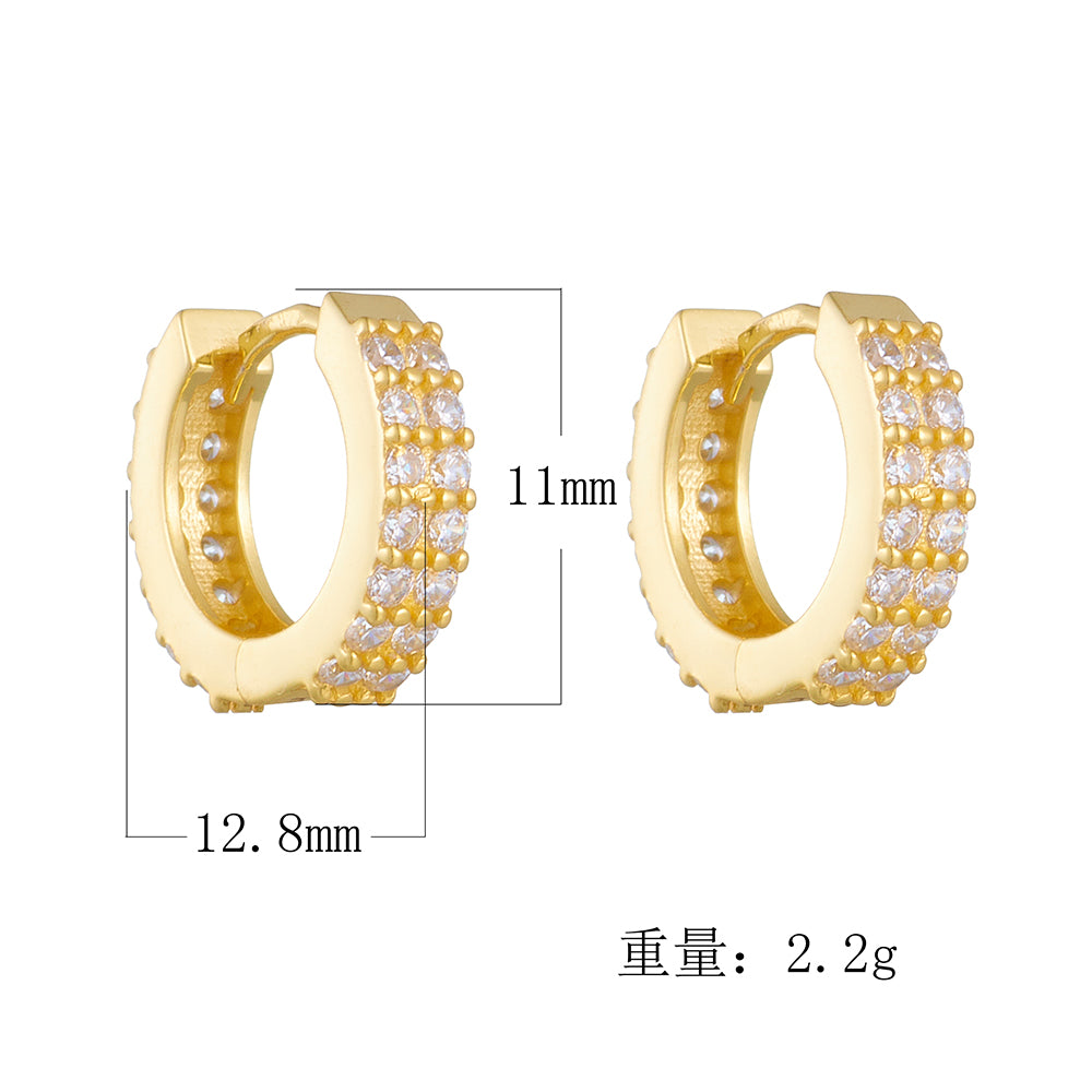 Simple Zircon Huggie Hoop Earrings