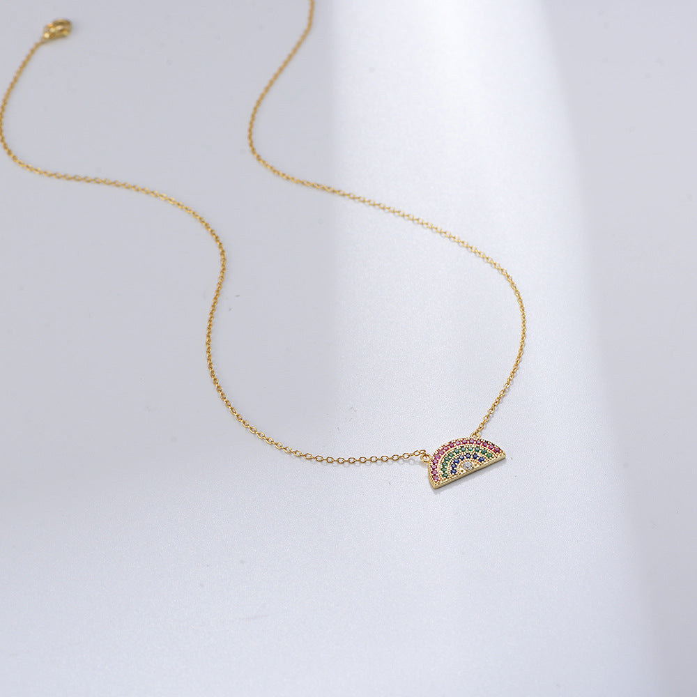 Trendy Rainbow Pendant Necklace