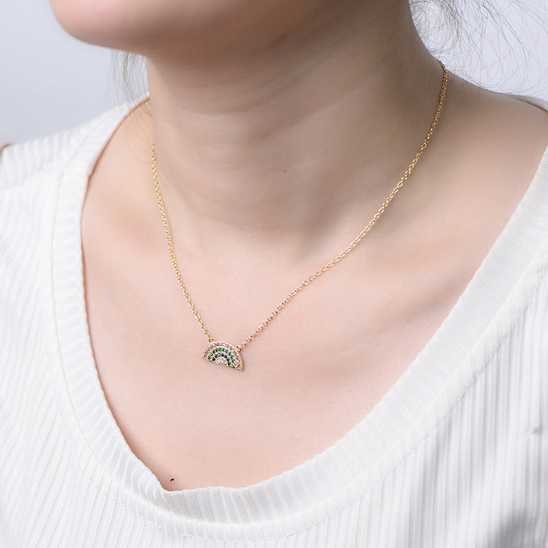 Trendy Rainbow Pendant Necklace