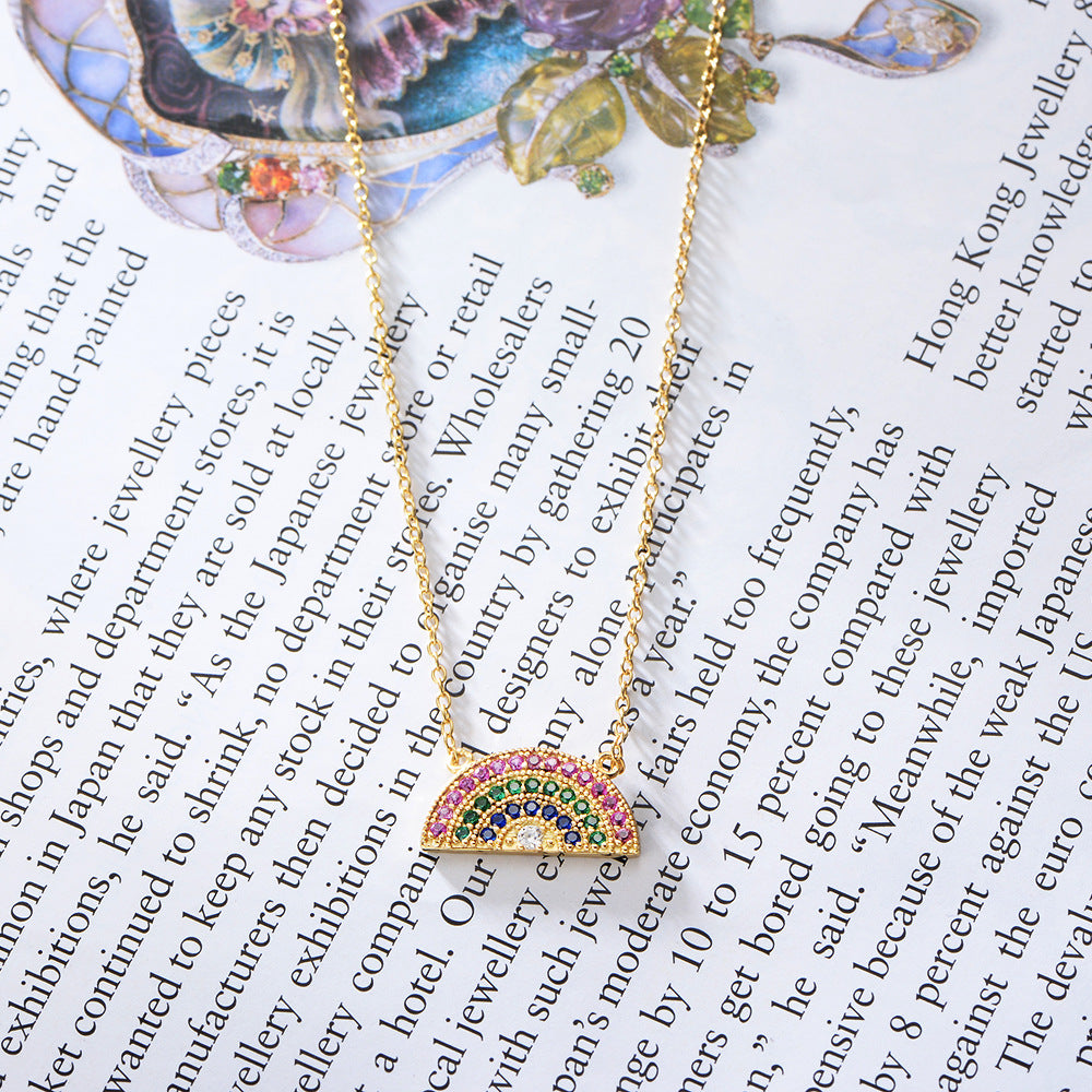 Trendy Rainbow Pendant Necklace