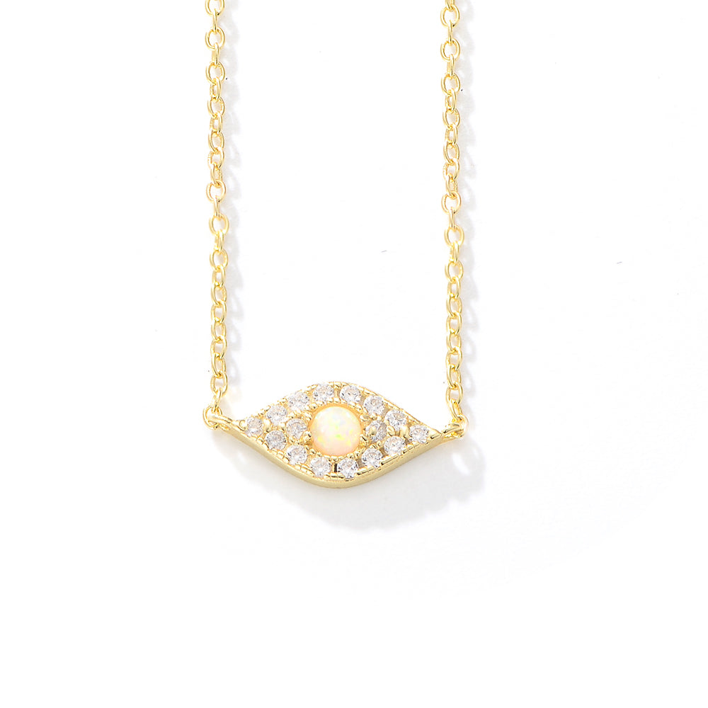 Opal Zircon Evil Eye Necklace