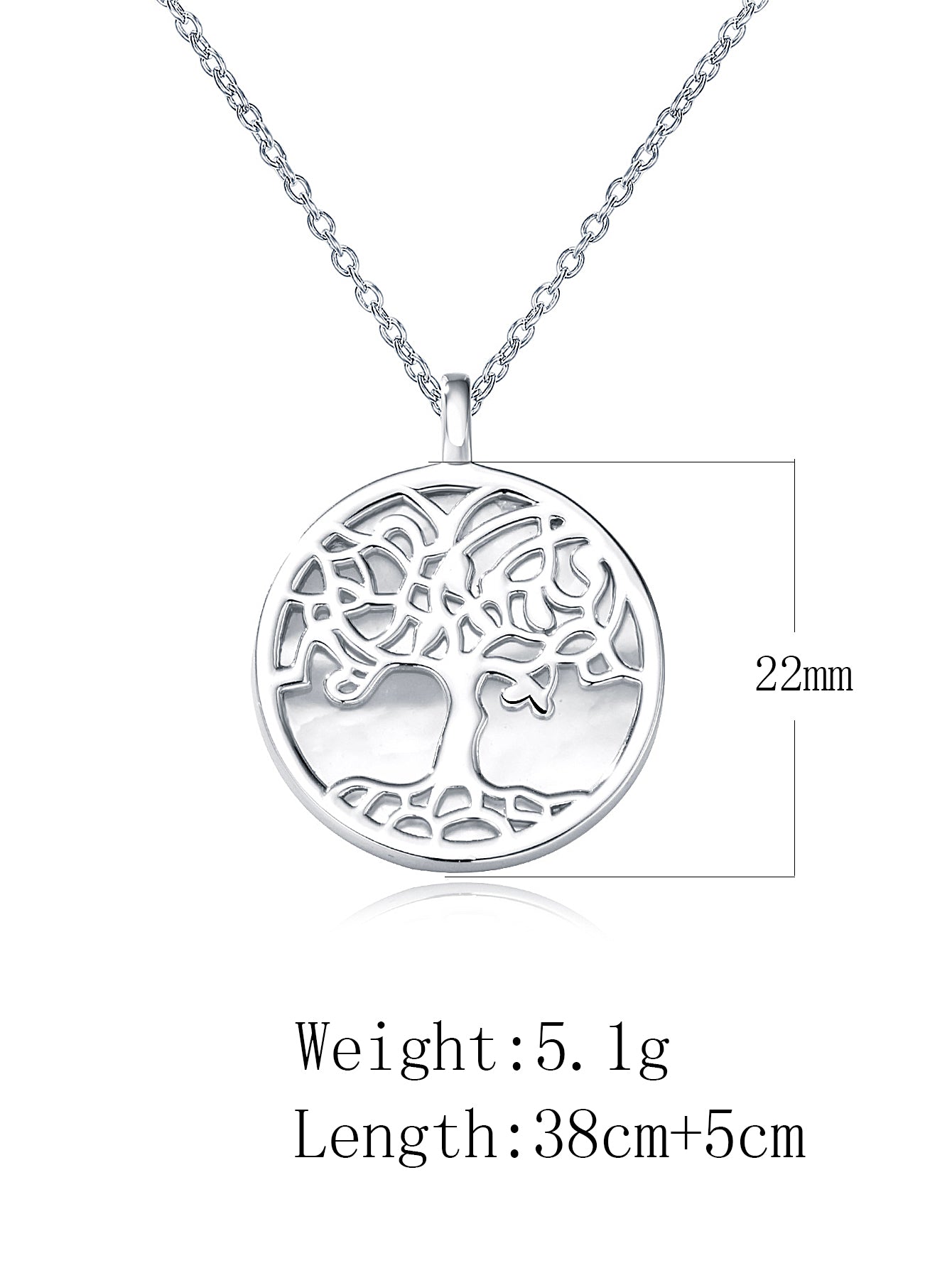Pearl Shell Tree Of Life Pendant Necklace