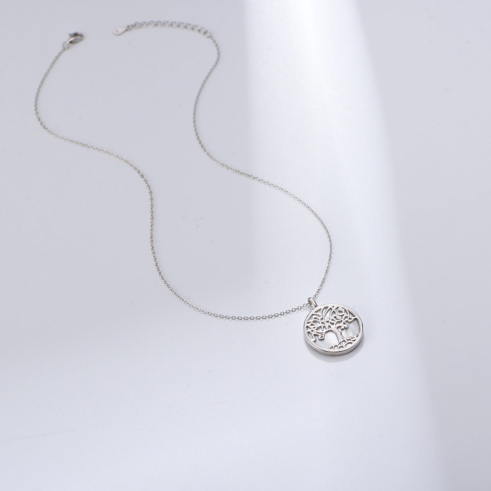 Pearl Shell Tree Of Life Pendant Necklace