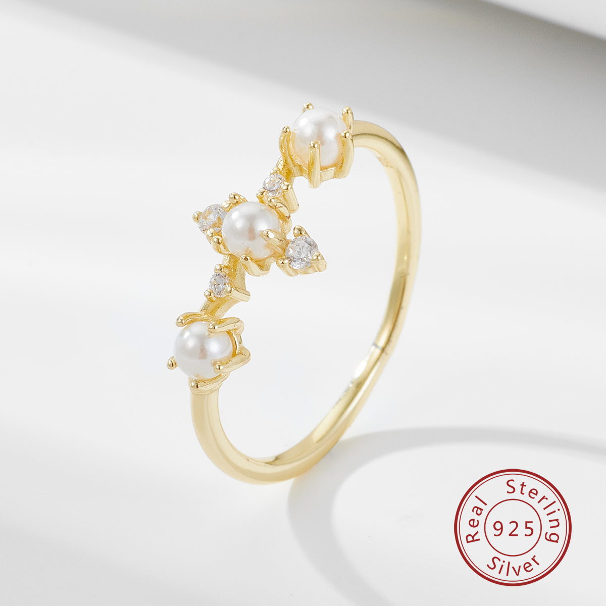 Elegant Prong Setting Pearl Ring