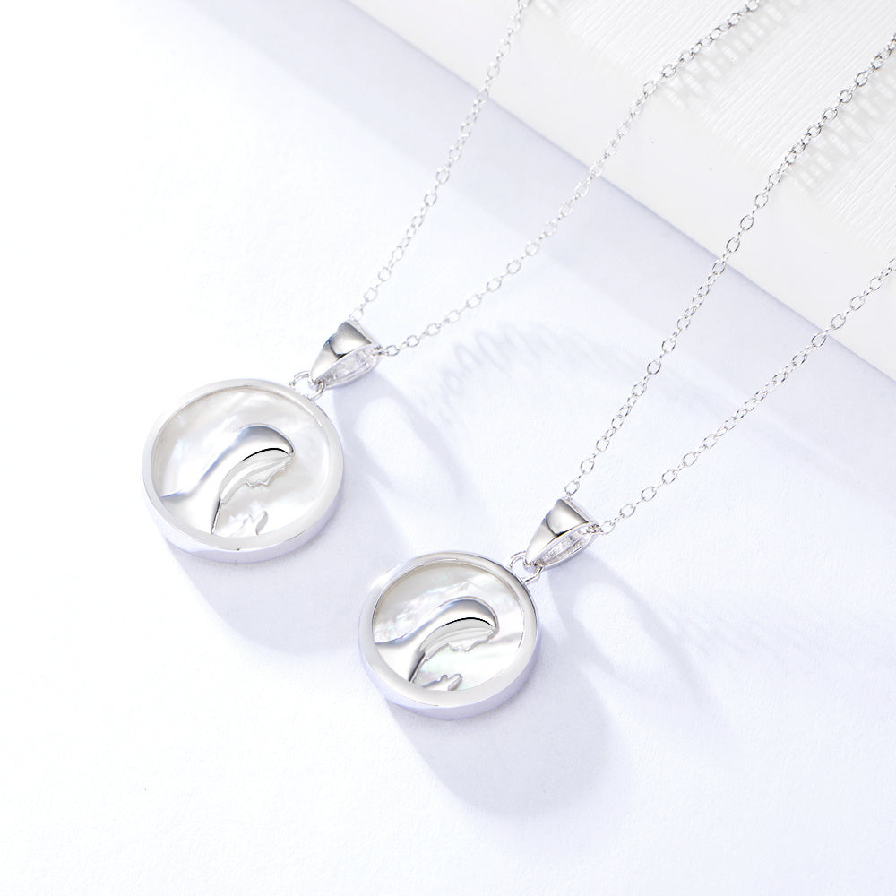 Round Religious Jewelry White Shell Pendant Necklace