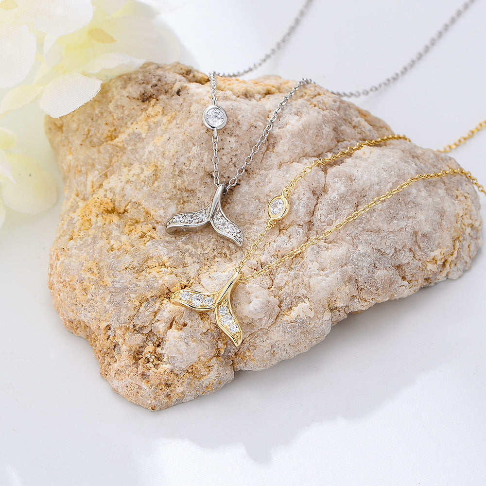 14K 18K Gold Plated Beach Mermaid Tail Chain Cubic Zircon 925 Sterling Silver Charm Anklets