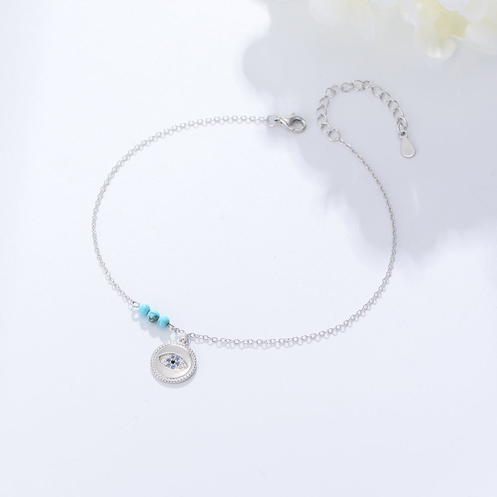 Bohemia Beach Turquoise Beaded Anklet  Evil Eye Anklets