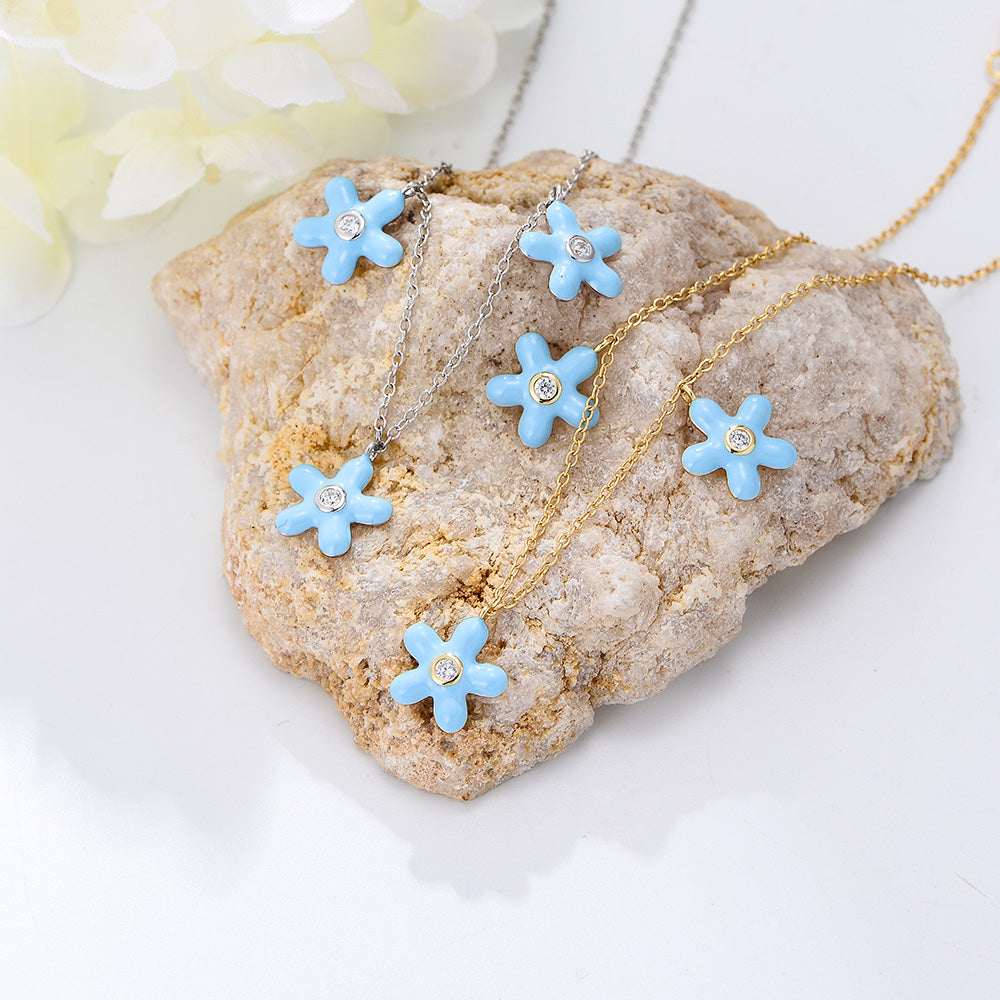 CZ Cubic Zirconia Beach Enamel Starfish Anklet