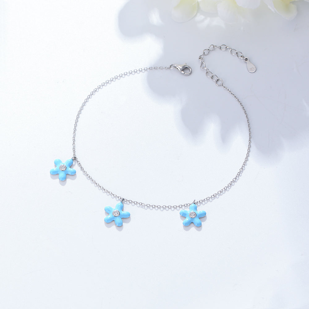 CZ Cubic Zirconia Beach Enamel Starfish Anklet