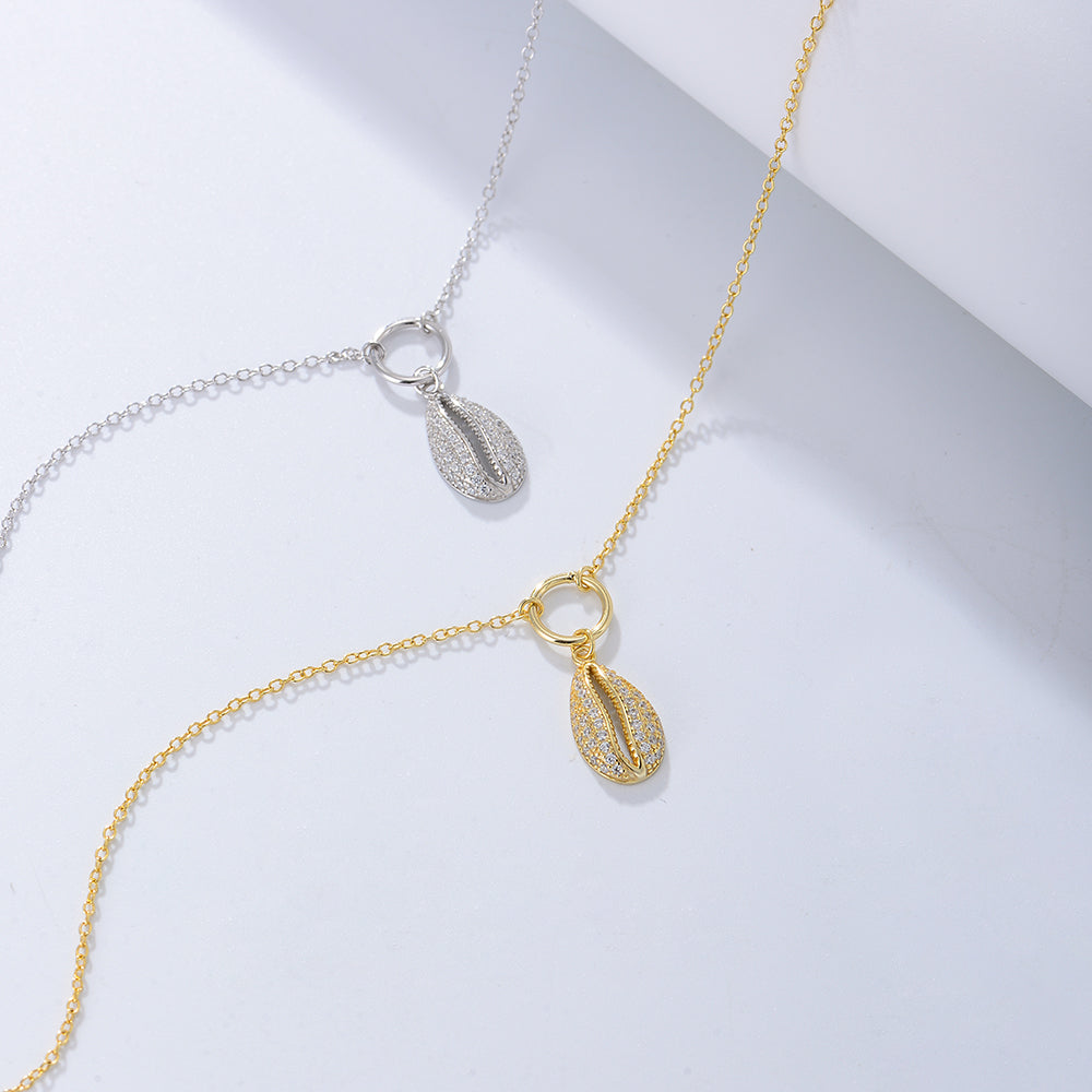 Fashion  Pave Zircon Shell Charm Women Gold Plated Anklets