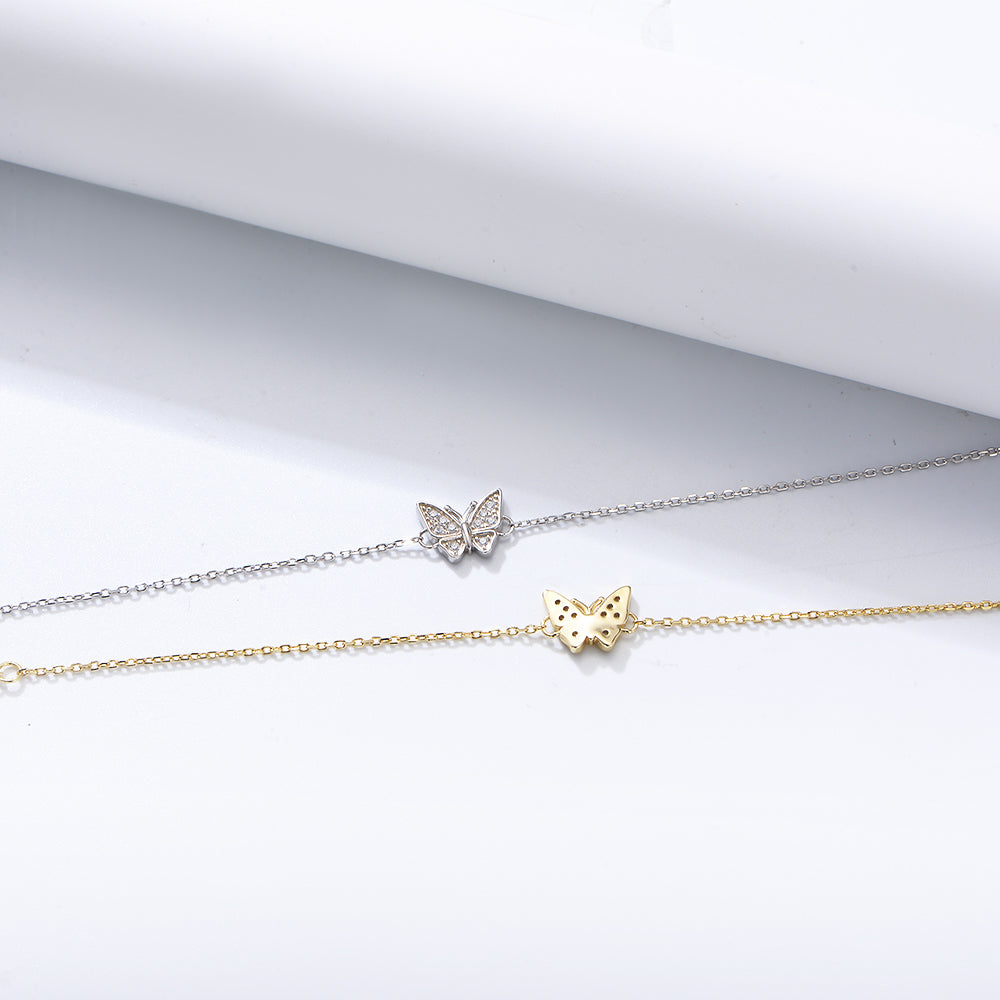 Fashion Cubic Zirconia Butterfly Adjustable Charm Bracelet
