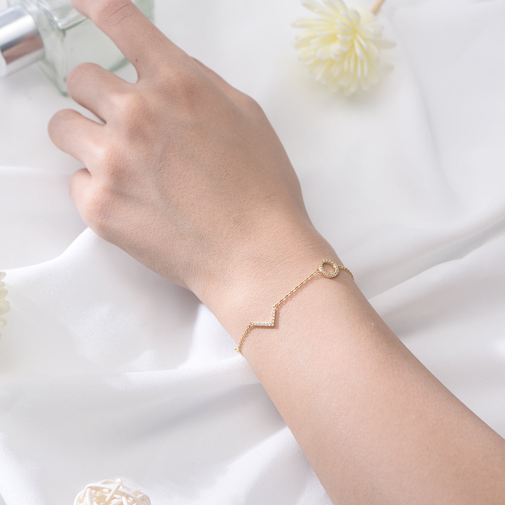 Personality Zircon Bracelet Love English Alphabet 925 Sterling Silver Bracelet