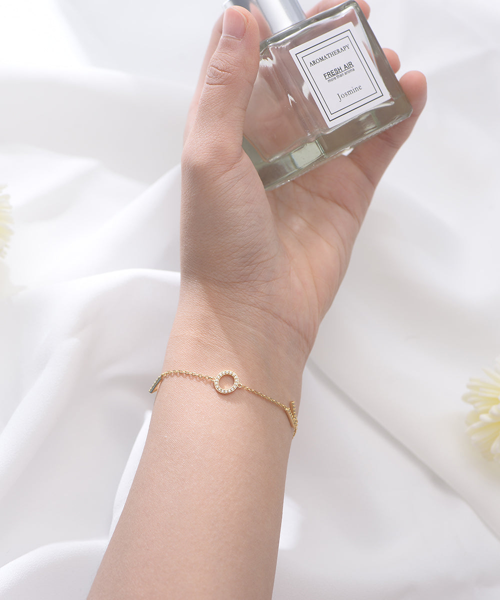 Personality Zircon Bracelet Love English Alphabet 925 Sterling Silver Bracelet