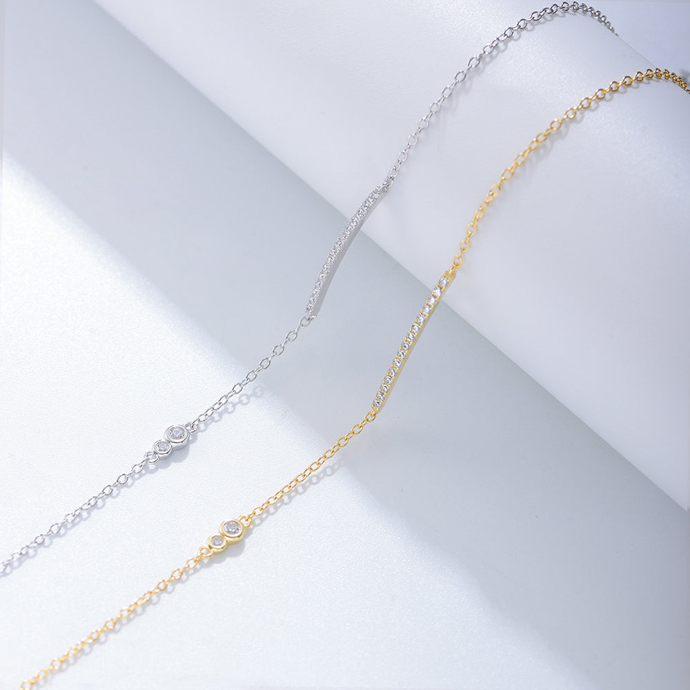 Fashion Jewelry Bar Zircon Link Chain Bracelet