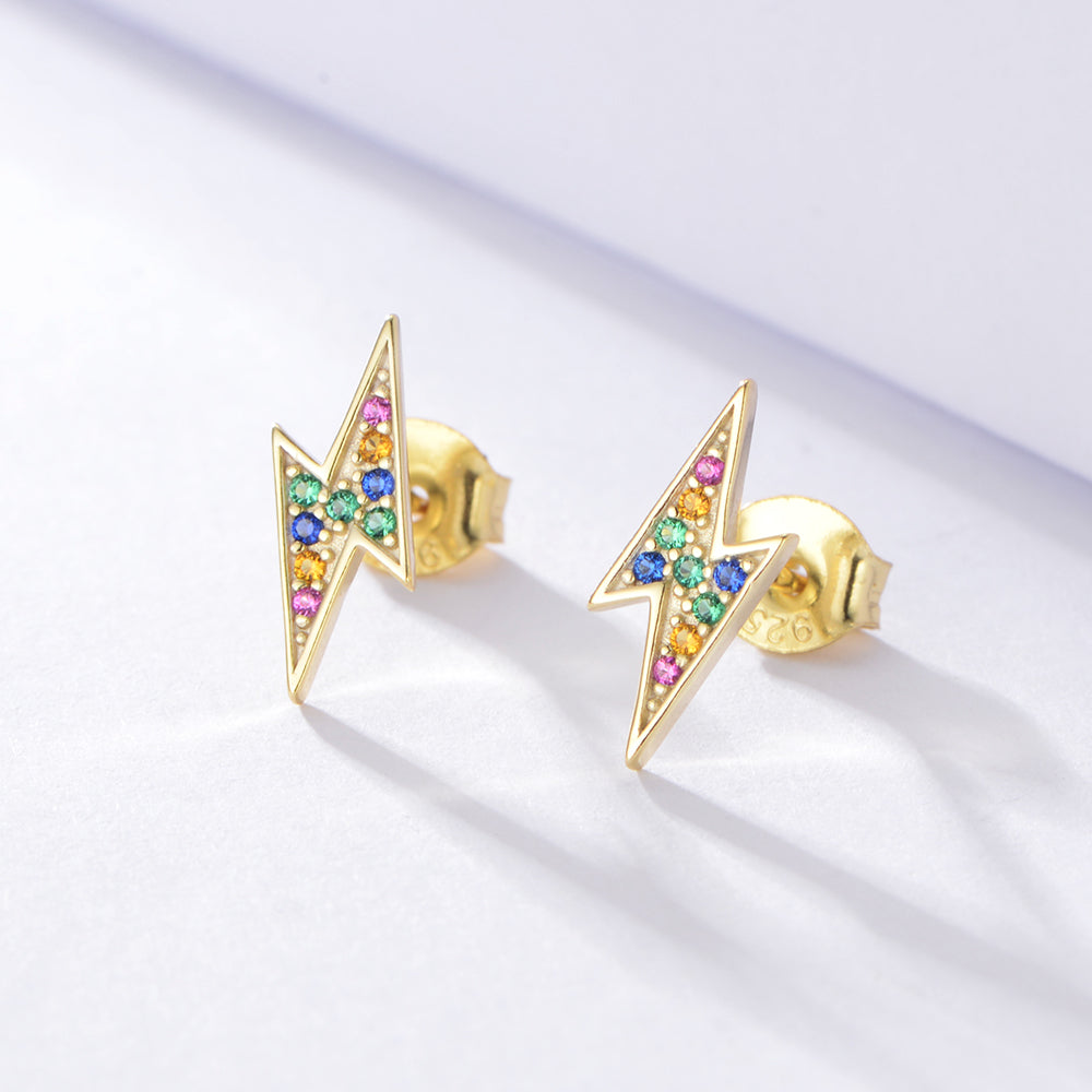 Trendy Delicate Simple Lightning Stud Earrings