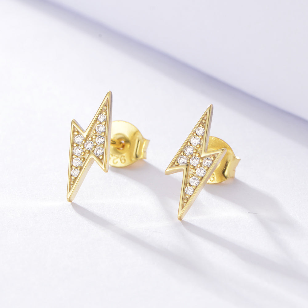 Trendy Delicate Simple Lightning Stud Earrings