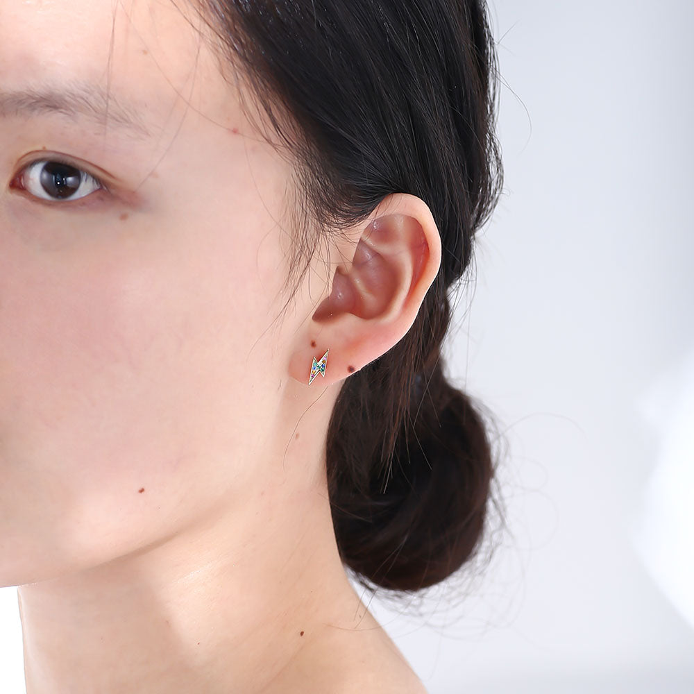 Trendy Delicate Simple Lightning Stud Earrings