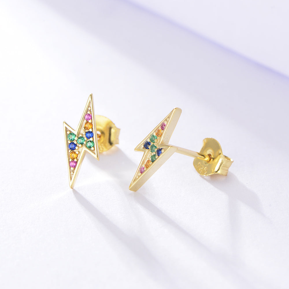 Trendy Delicate Simple Lightning Stud Earrings