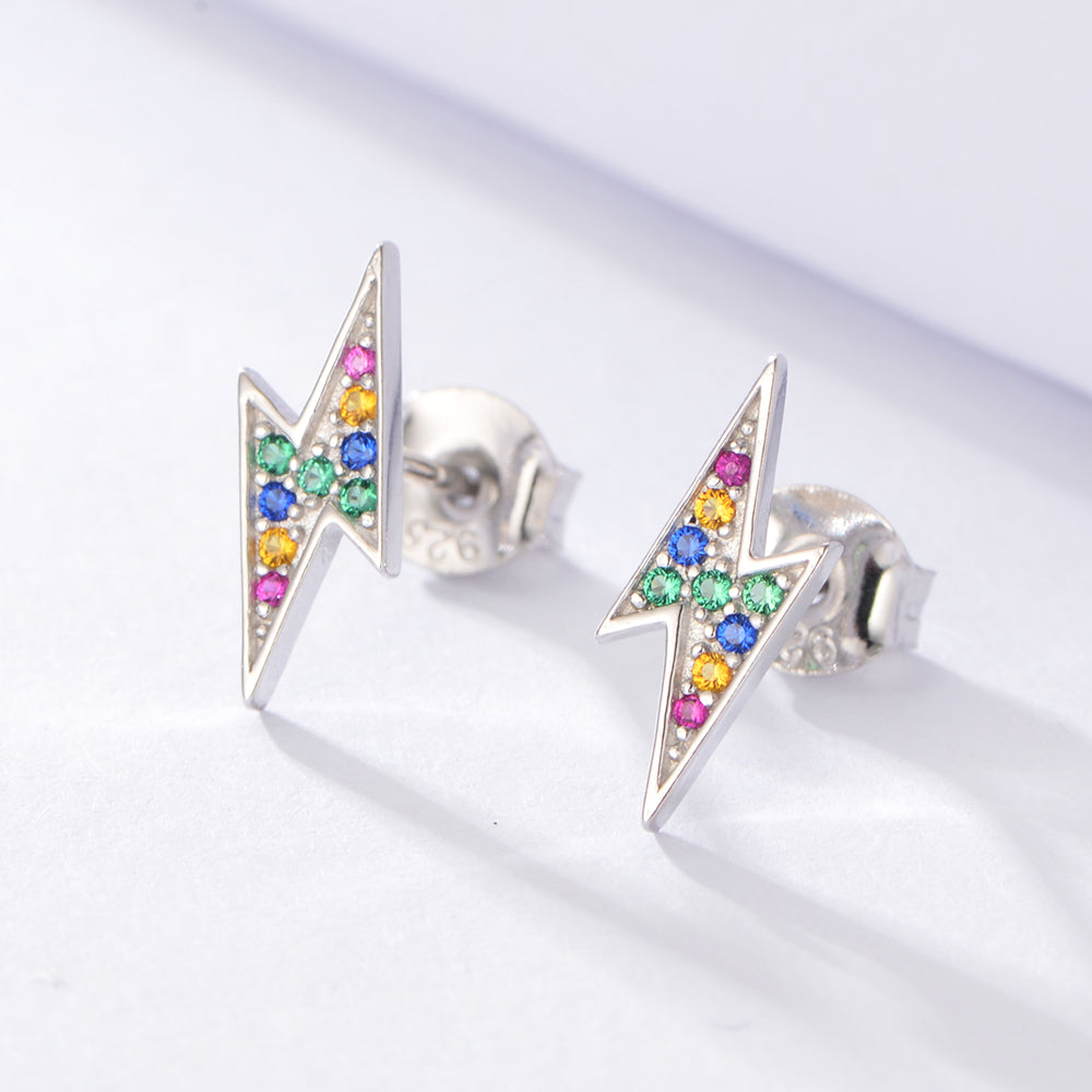 Trendy Delicate Simple Lightning Stud Earrings
