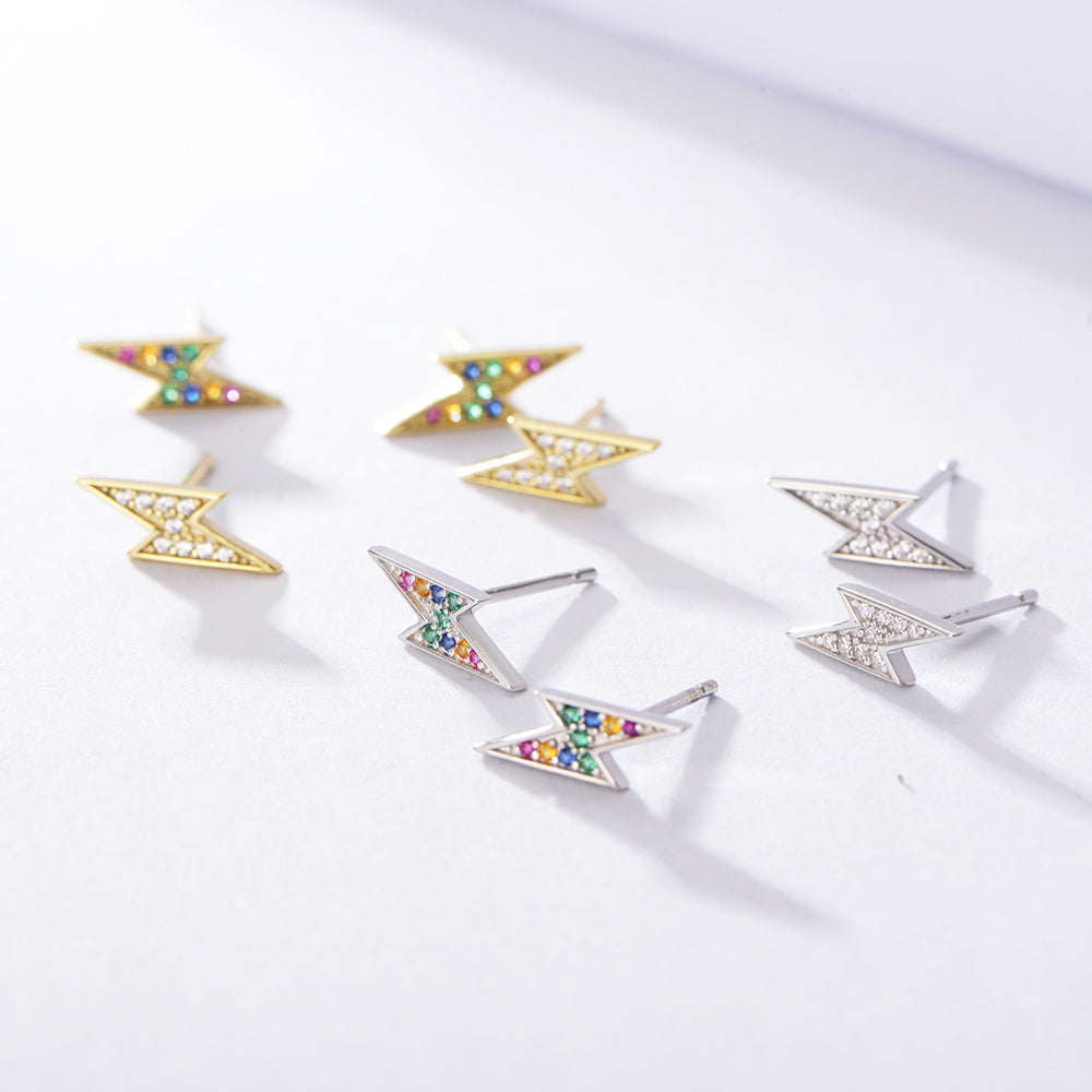 Trendy Delicate Simple Lightning Stud Earrings