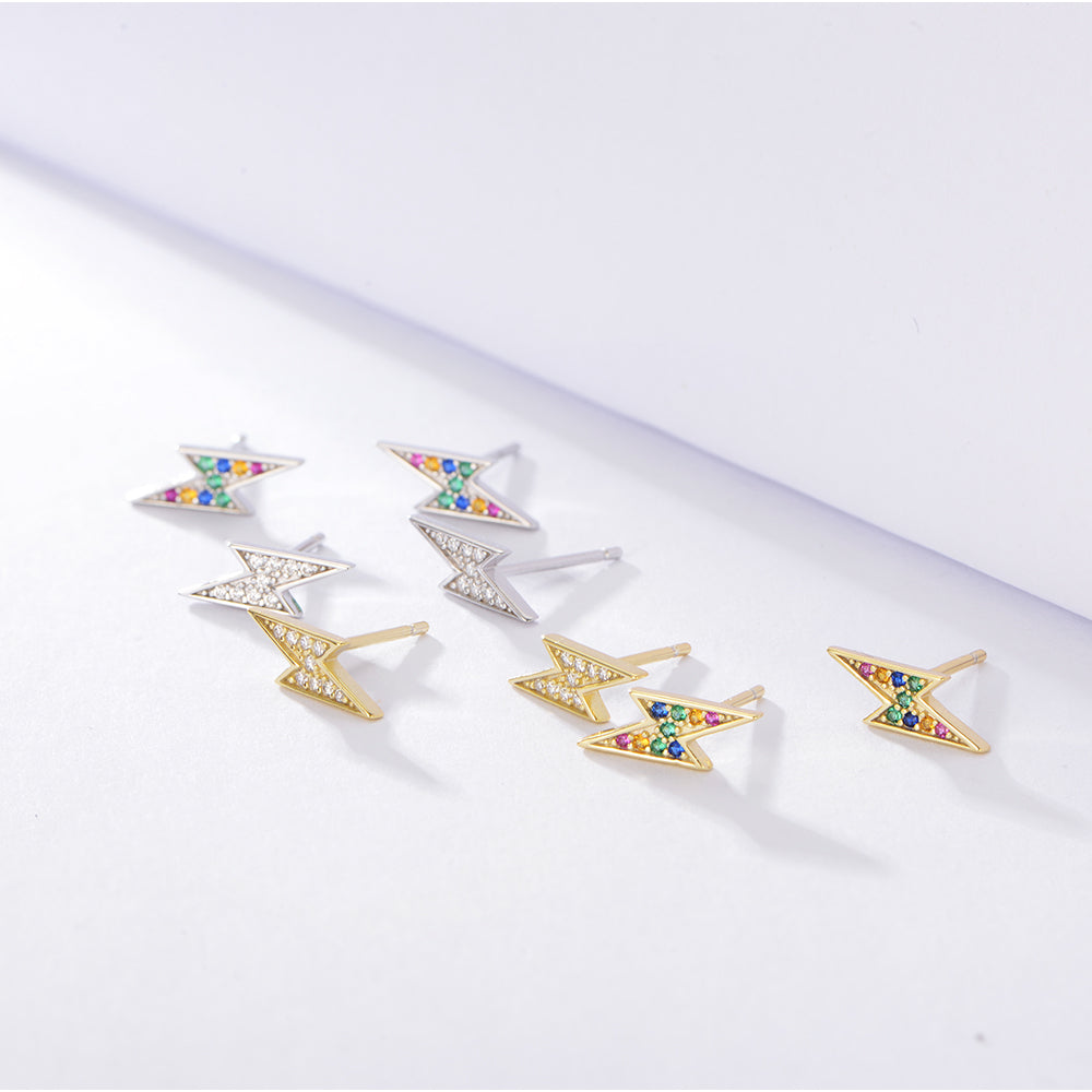 Trendy Delicate Simple Lightning Stud Earrings