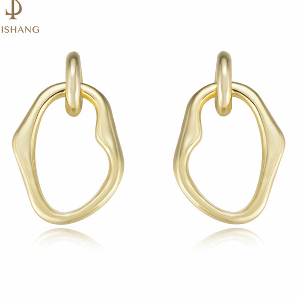 Simple Irregular Hoop Charm Stud Earrings
